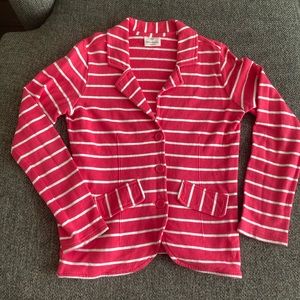 Hanna Andersson Dark Pink Striped Blazer, Jacket